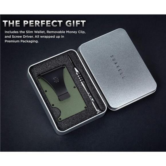 Slim Metal Wallet for Men Tactical Wallet RFID Blocking Card Holder w Money Clip - Picture 6 of 7